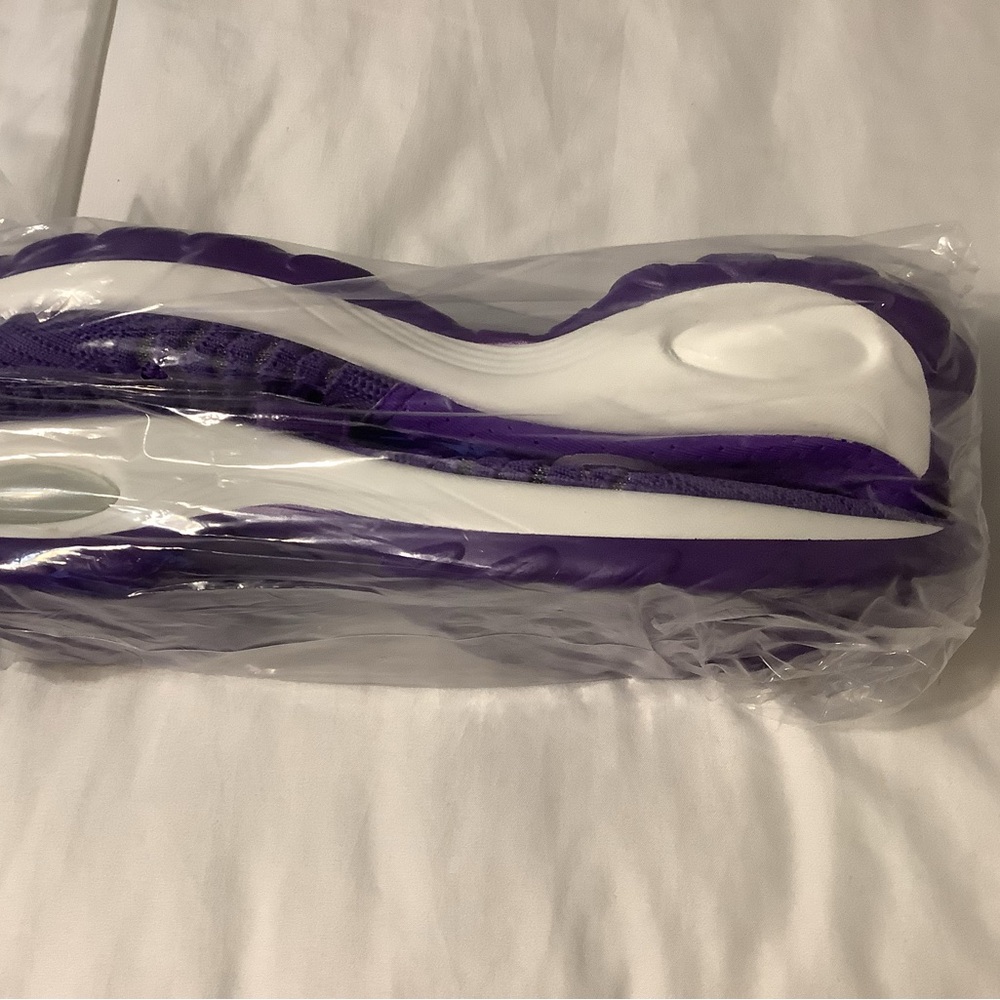 Purple and White Sneakers align your posture